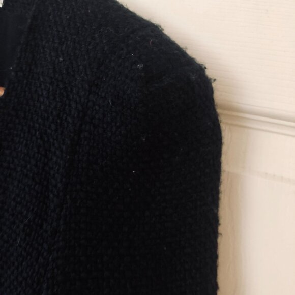 [Women's XS] LADY DUTCH Cropped Jacket Biker Tweed Gold Zipper Open Front Chic - Picture 4 of 7